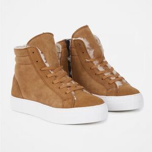 NWOT Celtic & Co Shearling High Top Sneakers in Whisky 7837